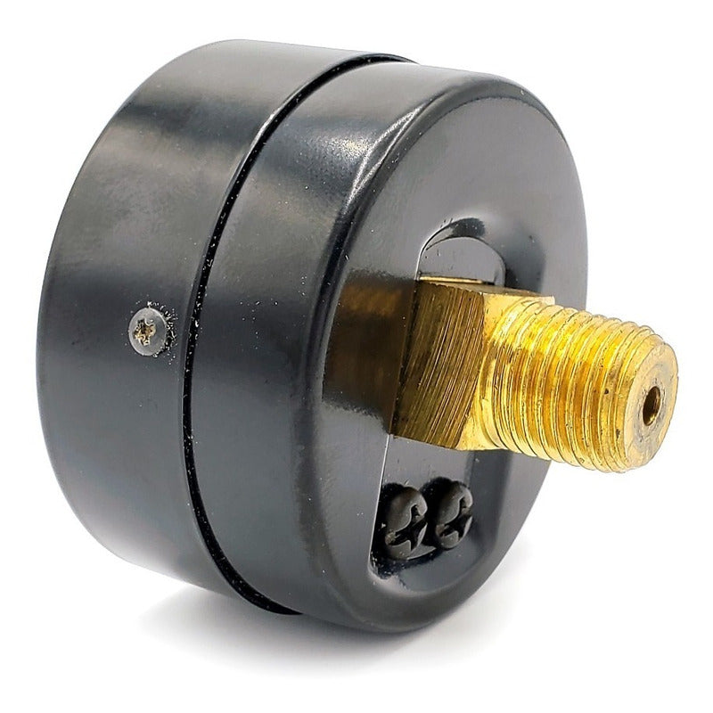 2" Standard, dry, pressure gauge, black steel case, 1/4" NPT, back connection, 0 to 200 psi-kPa