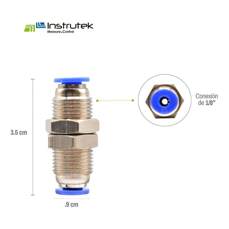 5 Pc of Straight Pneumatic Quick Connect Gland 1/8