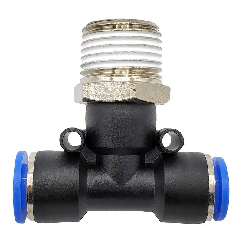 5pz Racor Rápido Neumático En Tee 1/2 Npt X 10mm