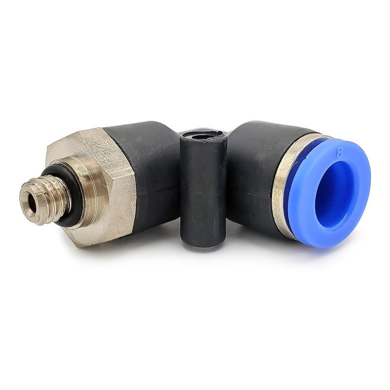 10 Pz De Conector/racor Rápido Neumático Codo M6 X 8mm