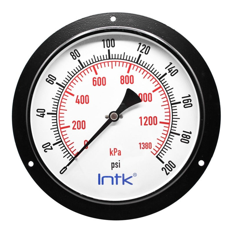 8 PLG Boiler Pressure Gauge, 200 Psi, Rear Connection