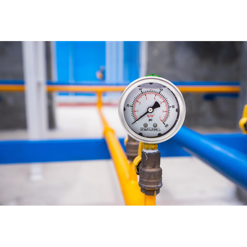 Manómetro 2.5", lleno de líquido (O.E.M.), 1/4" NPT, inferior, 100 psi-kg/cm2