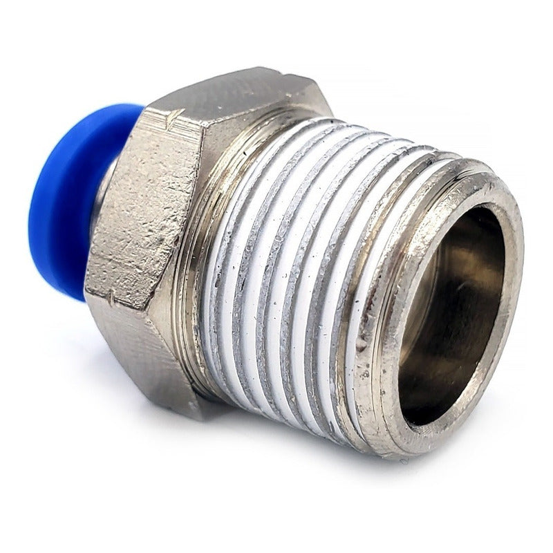 10 Pcs Straight Pneumatic Quick Connector/Fitting 3/8 Npt X 6mm