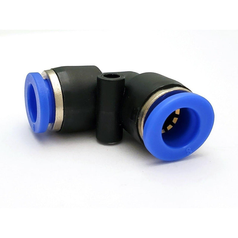 10 Pz Racor Unión Neumático En Codo 8 Mm X 8 Mm