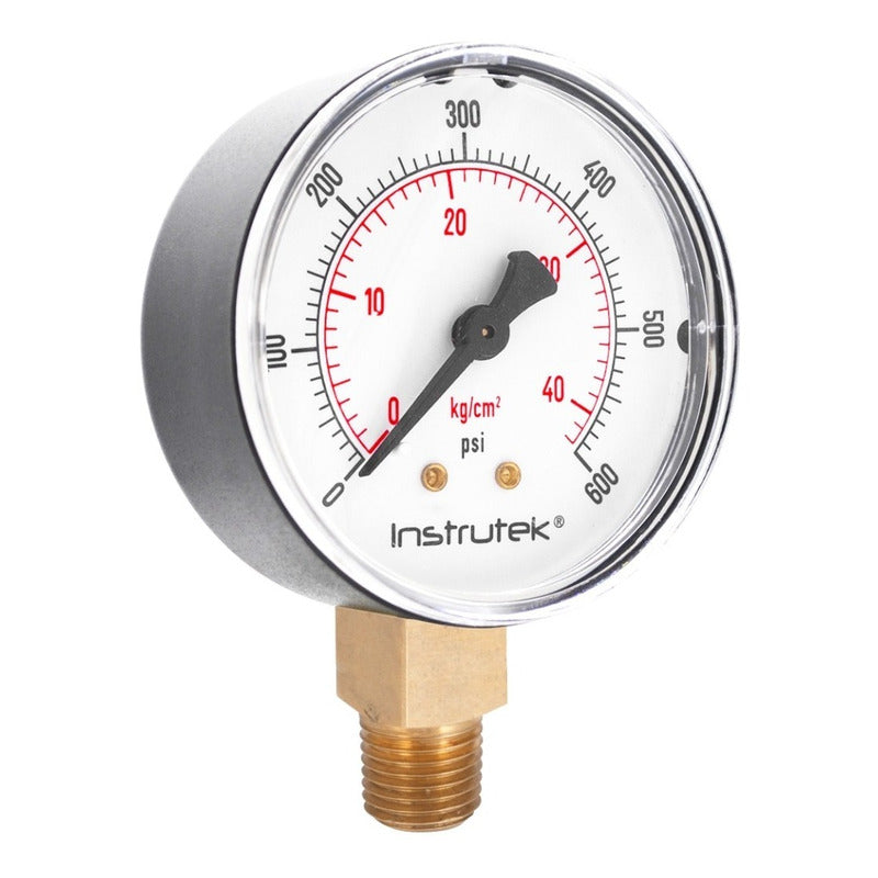 Manómetro 2.5", estándar ABS, 1/4" NPT, inferior, 600 psi-kg/cm2
