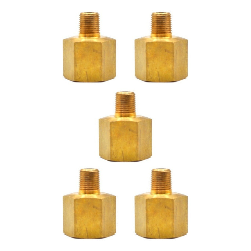 Adaptador Fabricado En Latón De 3/8 Npt A 1/8 Npt 5 Pz