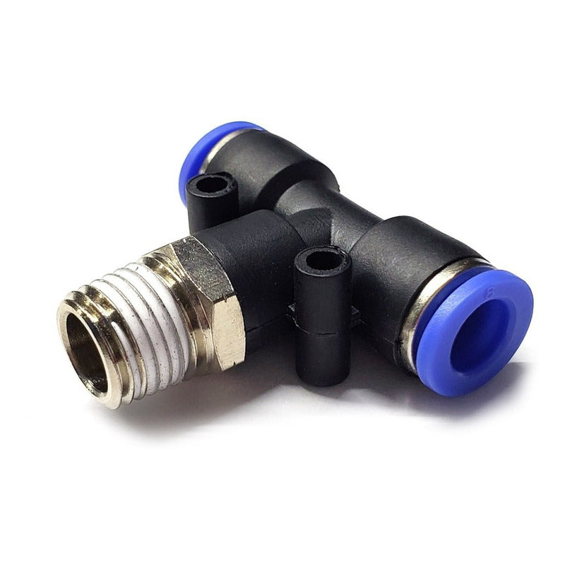 5pcs Pneumatic Quick Tee Fitting 1/4 Npt Male X 8mm Mang.