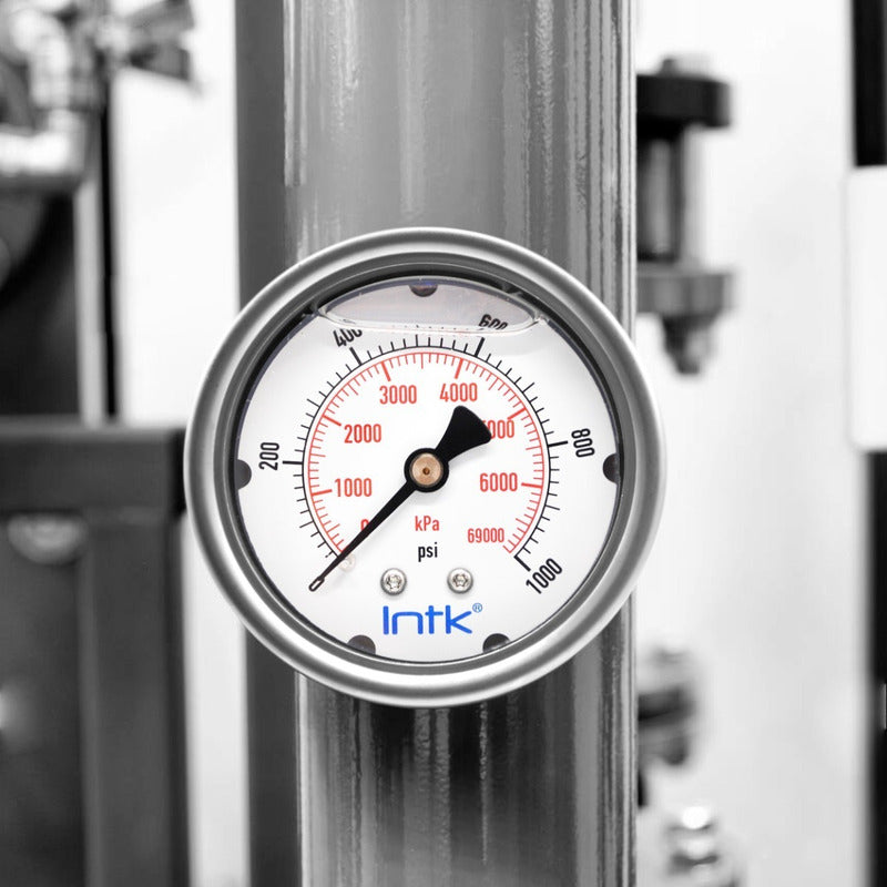 Stainless steel pressure gauge 2.5 PLG, 1000 Psi 69000 Kpa Conx. Later