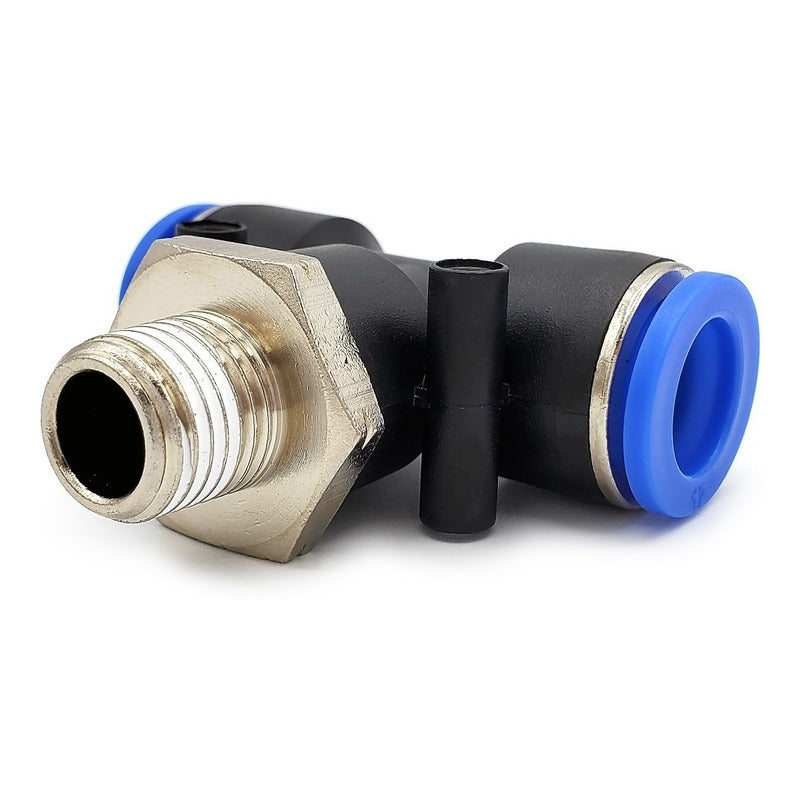 5pz Racor Rápido Neumático En Tee 1/4 Npt X 12mm