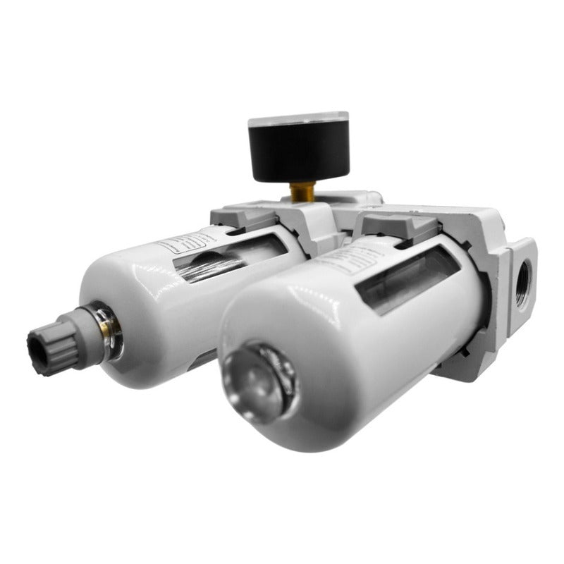 Regulator Filter + Lubricator 3/8 Frl Compact With Pressure Gauge