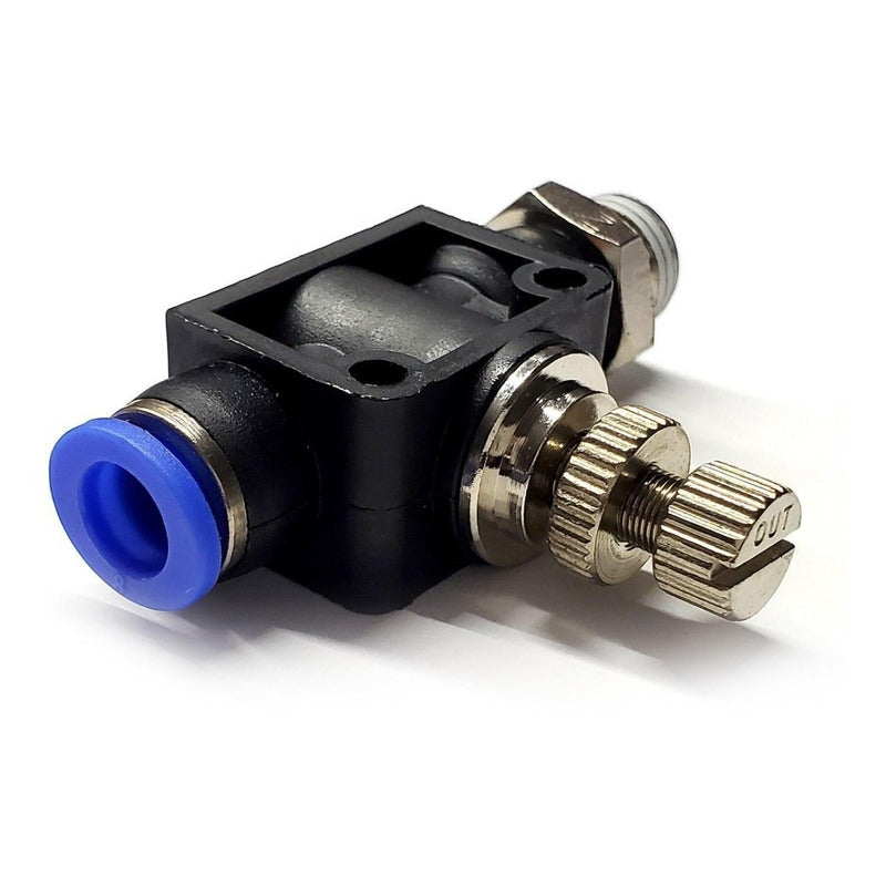 Regulador de flujo, 1/4" NPT x 8 mm