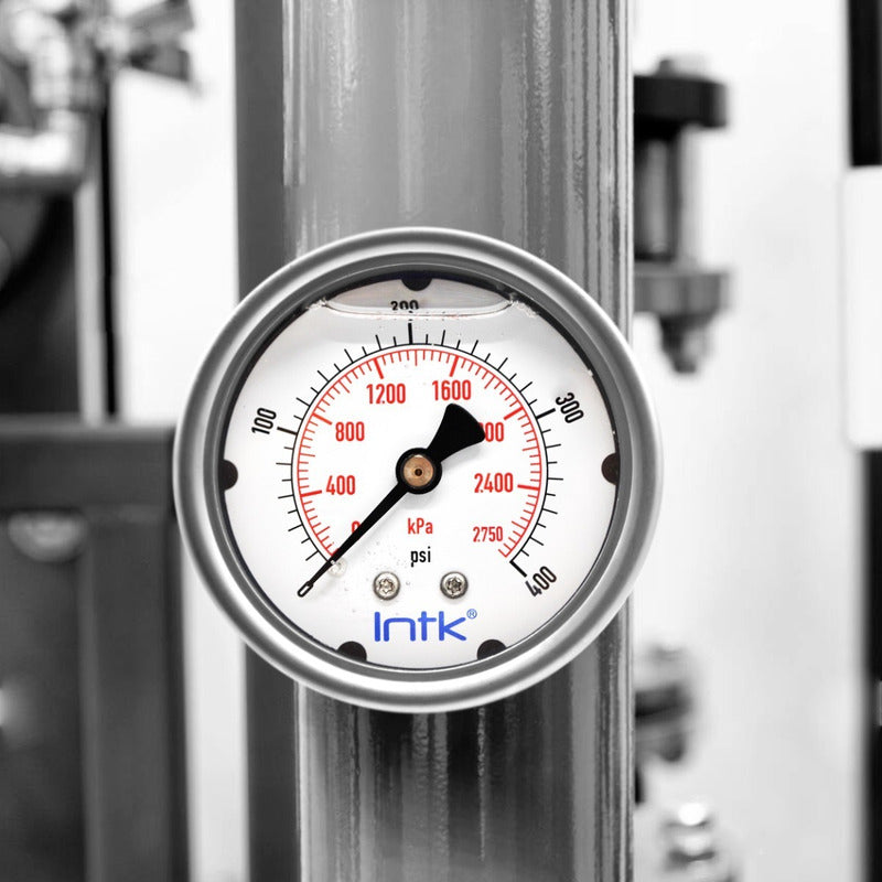 Stainless steel pressure gauge 2.5 PLG, 400 Psi 2750 Kpa Conx. Later