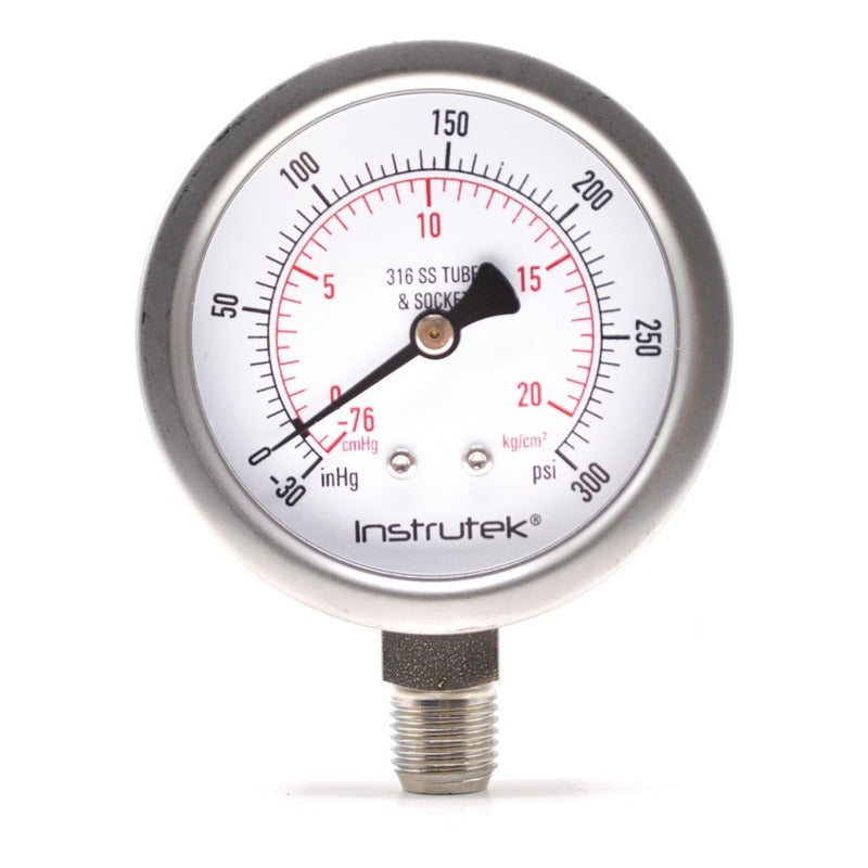 Manovacometer, Glycerin. 2.5 PLG -30 Inhg/300psi, 1/4 Npt