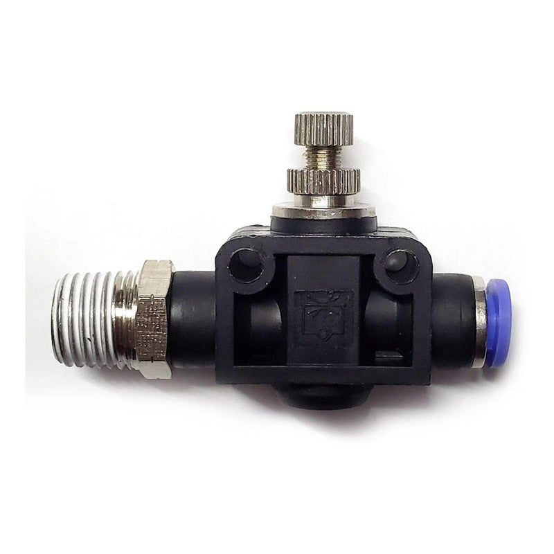Straight Pneumatic Flow Regulator/Connector 1/4 Npt X 6mm