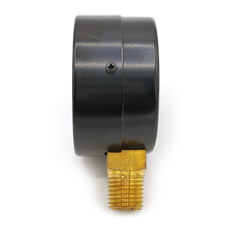 2" Standard, dry, pressure gauge, black steel case, 1/4" NPT, bottom connection, 0 to 300 psi-kPa