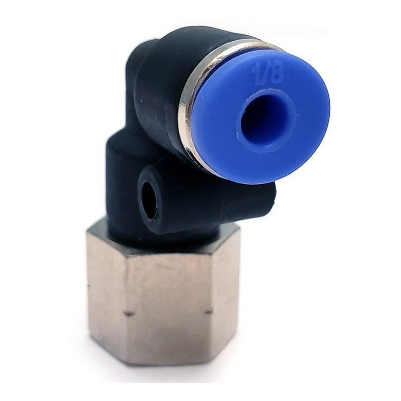 10 Pz De Conector/racor Neumático Codo Hembra 1/8 Npt X 1/8
