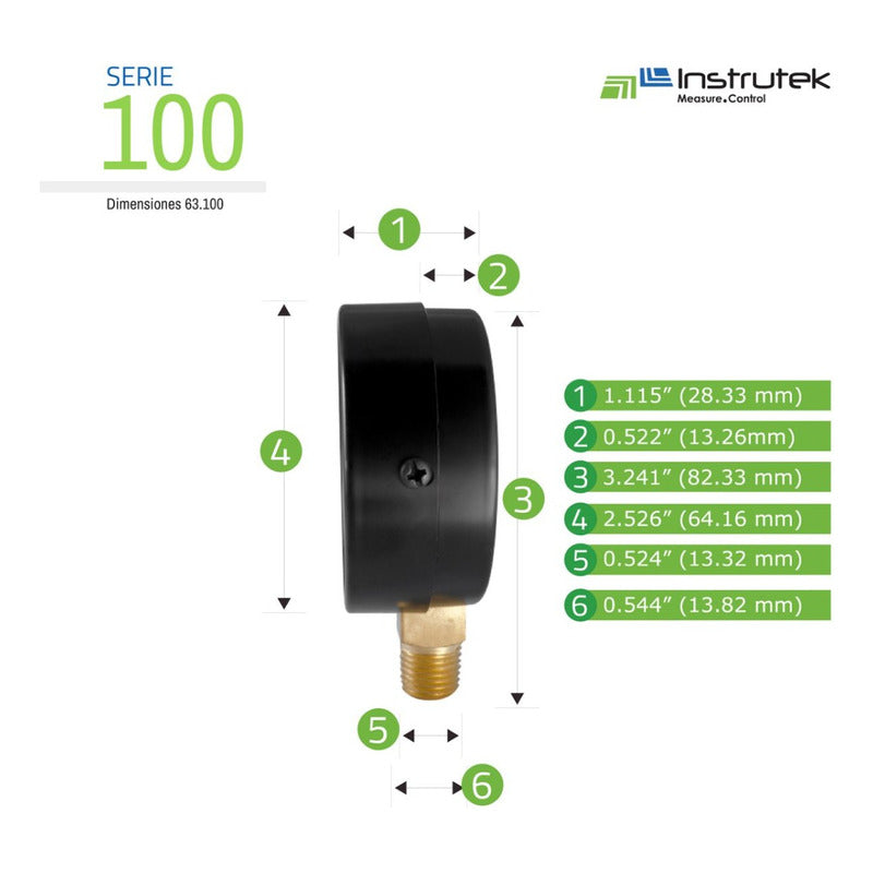 Manometer For Compressor Dial 2.5, 15 Psi (air, Gas)