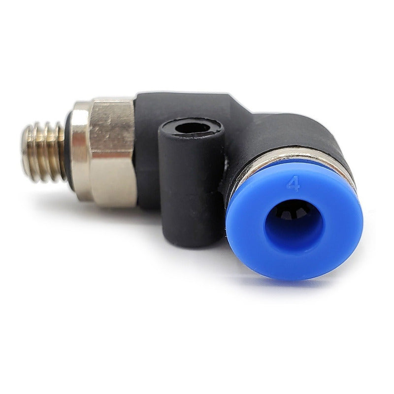 10 Pz De Conector/racor Rápido Neumático Codo M5 X 4mm