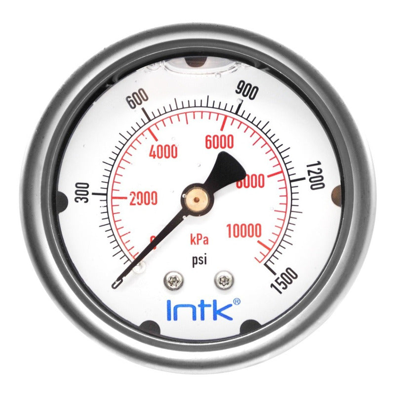 2.5” Liquid filled (O.E.M.), pressure gauge, 1/4” NPT, back connection, 0 to 1500 psi-kPa