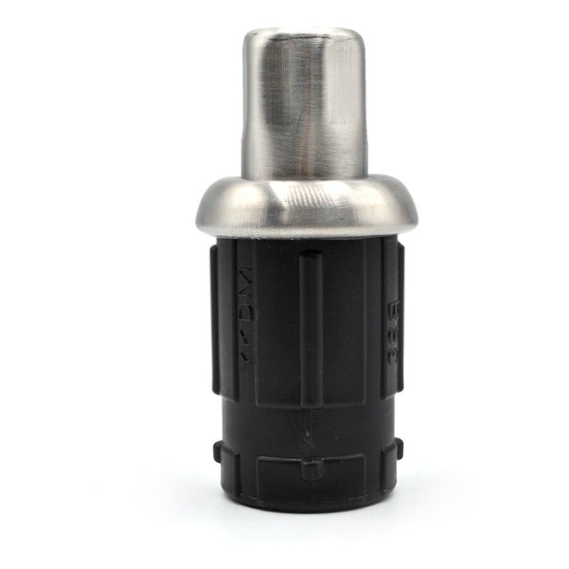 Pie nivelador para tubo de 1 1/2", fabricado en acero inoxidable 304 y plástico.