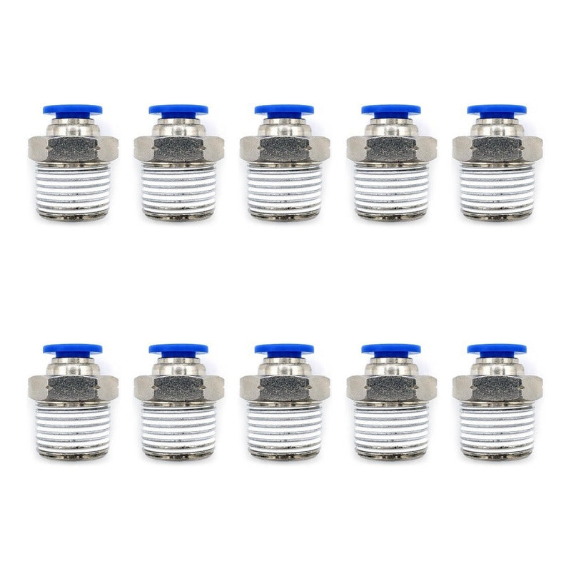 10 Pcs Straight Pneumatic Quick Connector/Fitting 3/8 Npt X 6mm