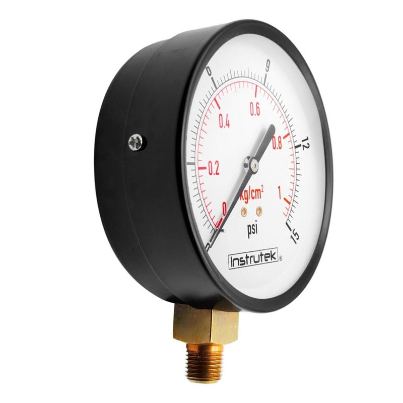 Pressure Gauge for Compressor, 4-Inch Dial, 15 Psi (Air, Gas)