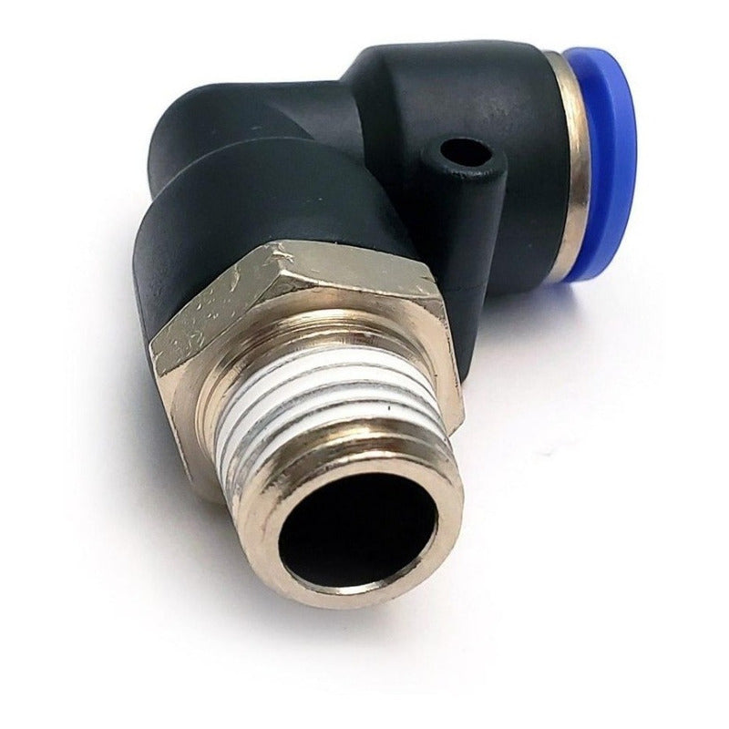 10 Pz De Conector/racor Rápido Neumático Codo 1/4 Npt X 10mm