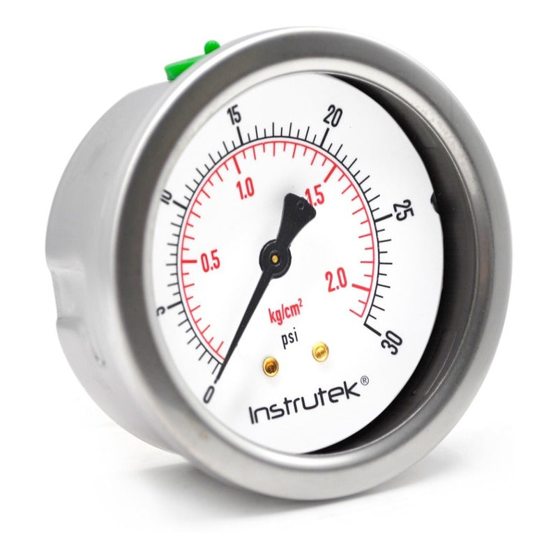 Premium Stainless Steel Glycerin Pressure Gauge 2.5 PLG, 30 Psi