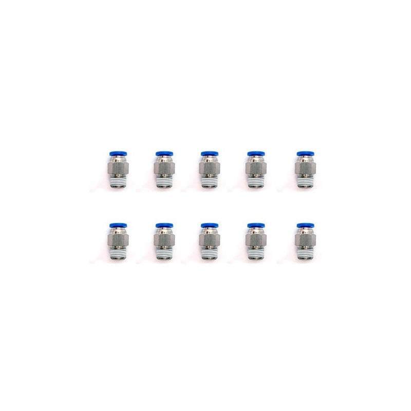 10 Pz De Conector/racor Rápido Neumático Recto 1/8 Npt X 4mm