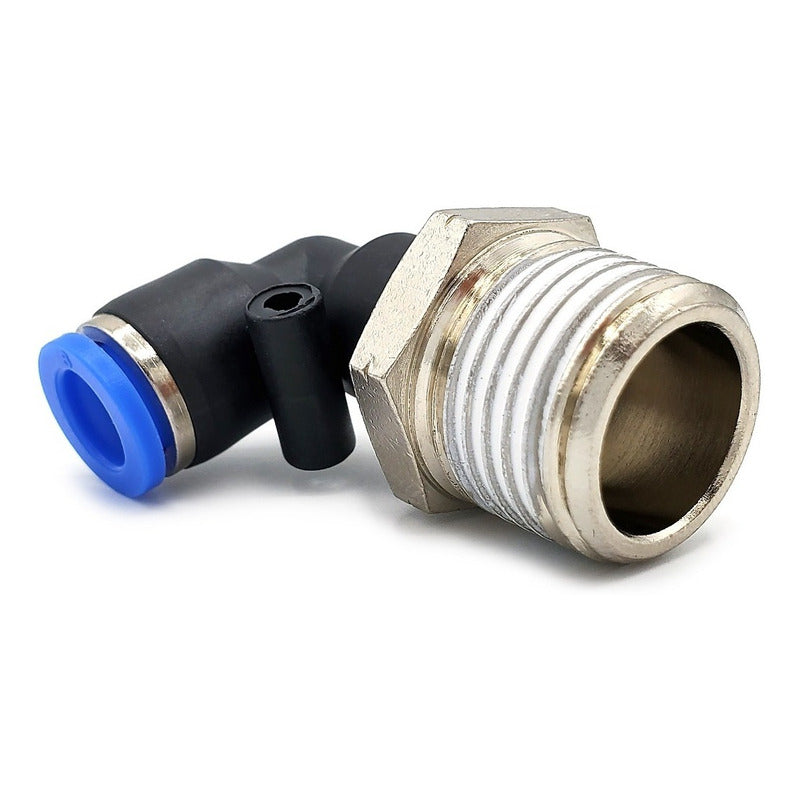 5 Pz De Conector/racor Rápido Neumático Codo 1/2 Npt X 8mm