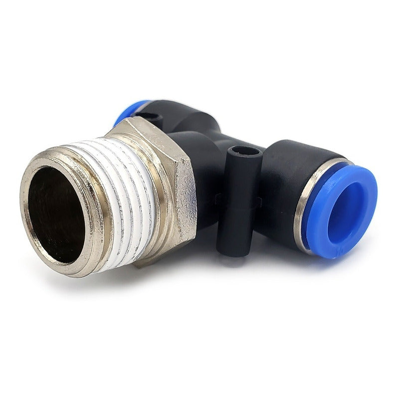 5pz Racor Rápido Neumático En Tee 1/2 Npt X 10mm