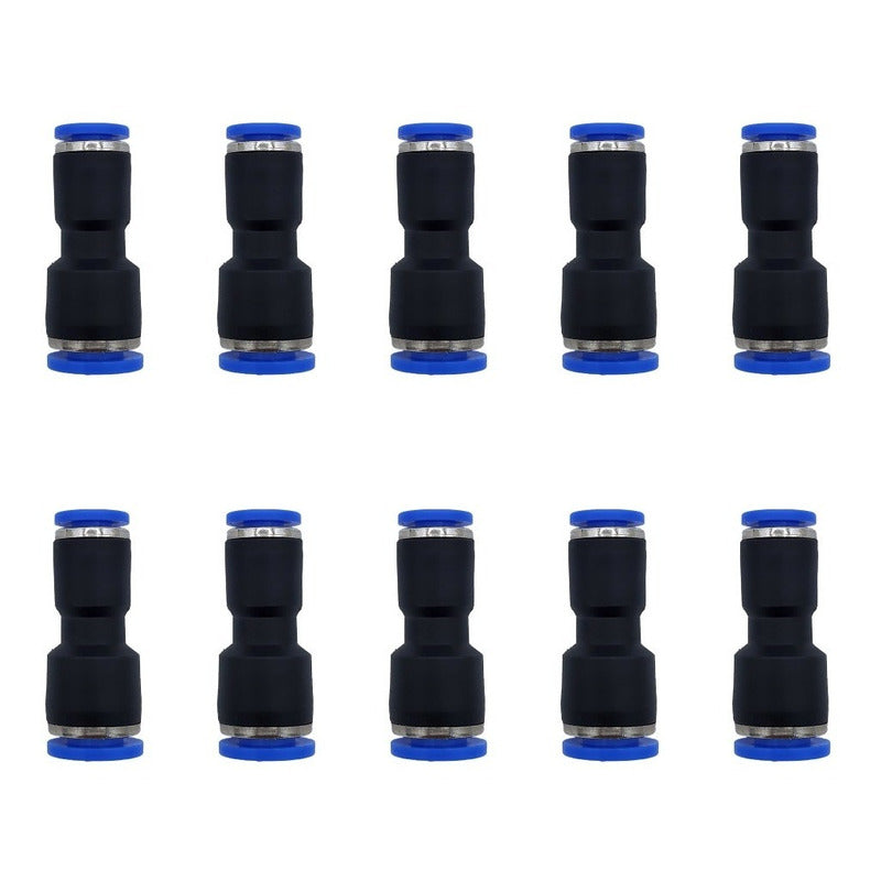 10 Pz Reducción Neumática Recta 6mm A 4mm
