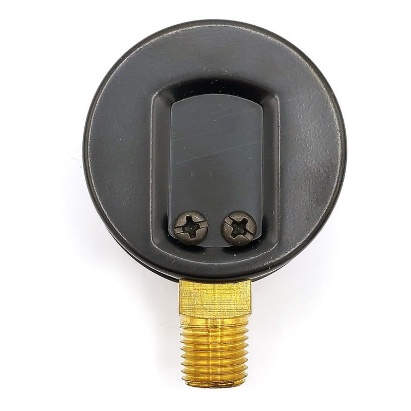 2" Standard, dry, pressure gauge, black steel case, 1/4" NPT, bottom connection, 0 to 60 psi-kPa