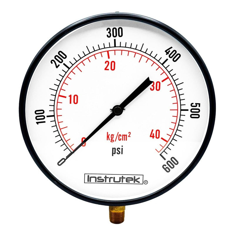 Manómetro 10", estándar, 1/2" NPT, inferior, 600 psi-kg/cm2