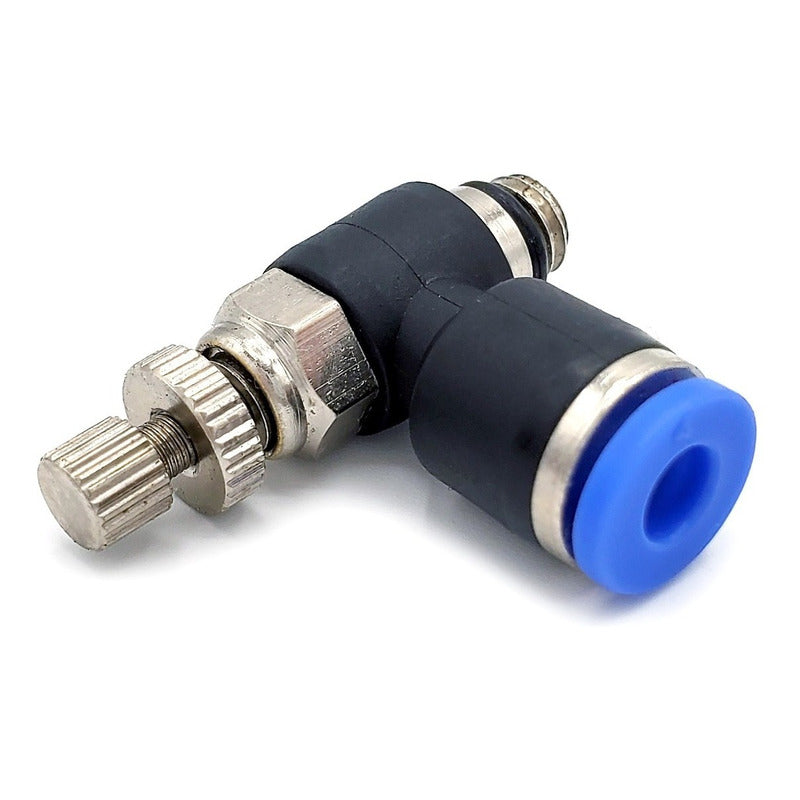 Conector / Regulador De Caudal Neumático Codo M6 X 4mm