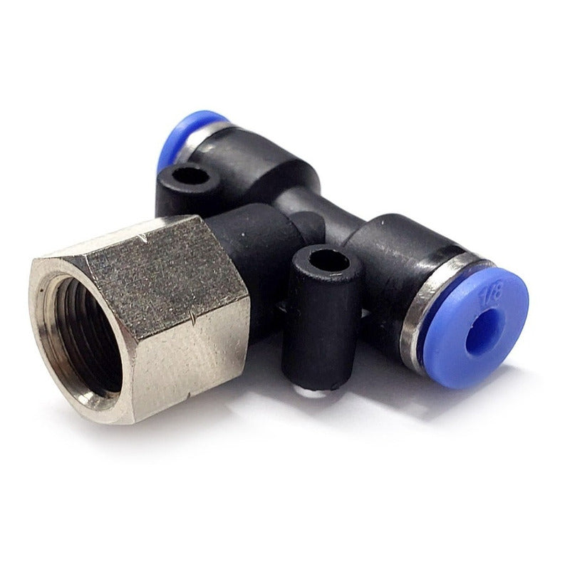5pz Racor Rápido Neumático En Tee 1/8 Npt Hembra X 1/8 Mang.