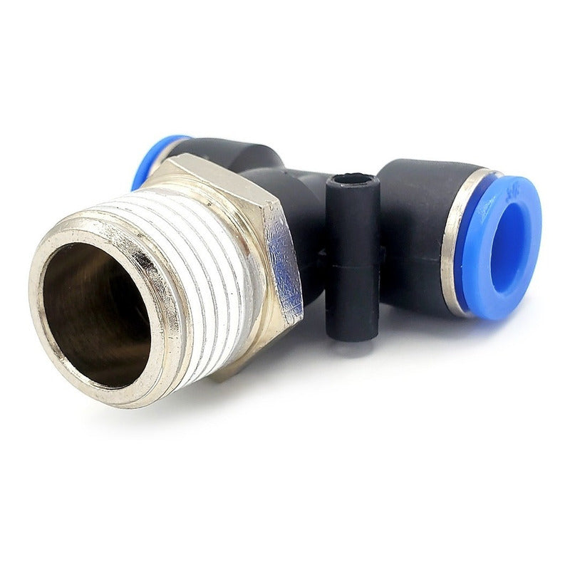5pz Racor Rápido Neumático En Tee 1/2 Npt X 3/8