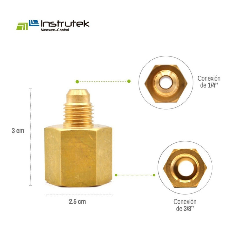 Conector Hembra, fabricado en latón de 3/8" NPT (H) X 1/4" Flare
