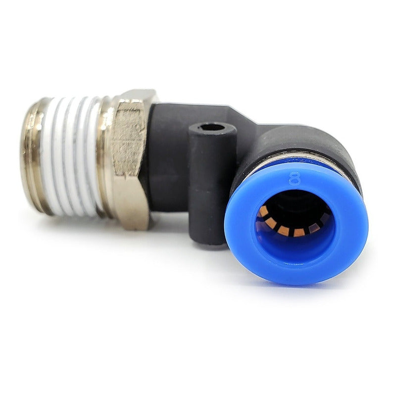 5 Pz De Conector/racor Rápido Neumático Codo 3/8 Npt X 8mm