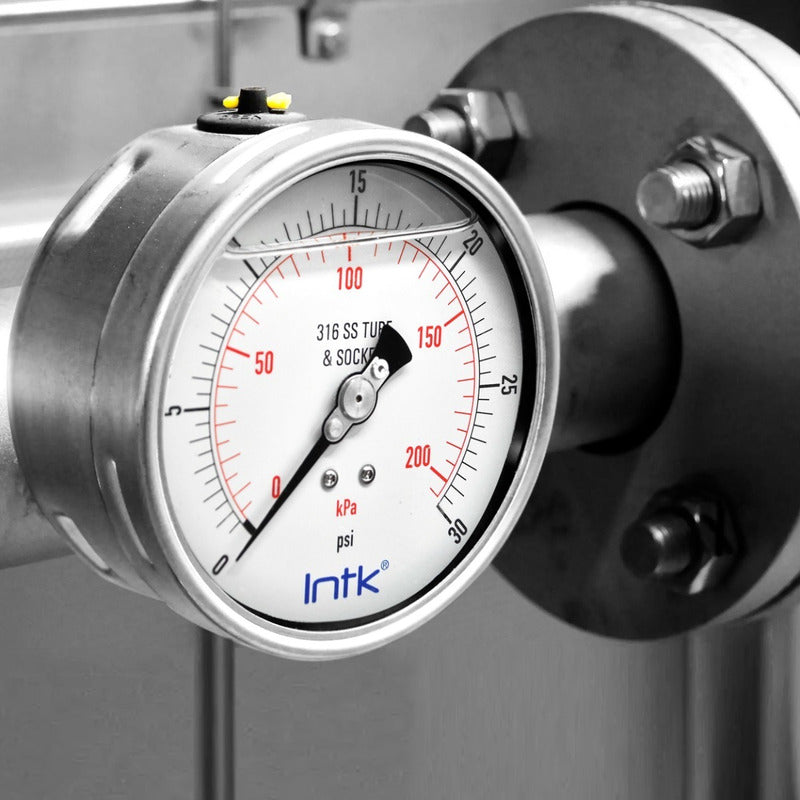 Pressure Gauge for Corrosive Fluids and Water Handling, 4 Inch