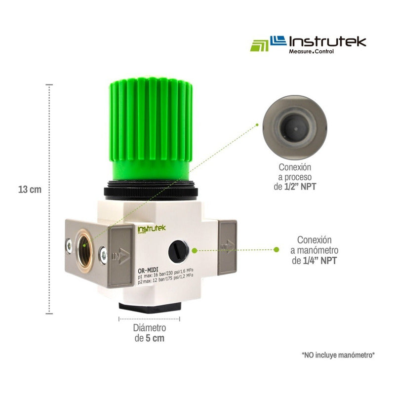 Pneumatic High Pressure Regulator 1/2 200 Psi