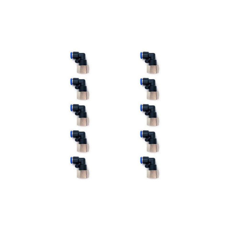 10 Pcs Pneumatic Connector/Fitting Female Elbow 1/4 X 6 Mm