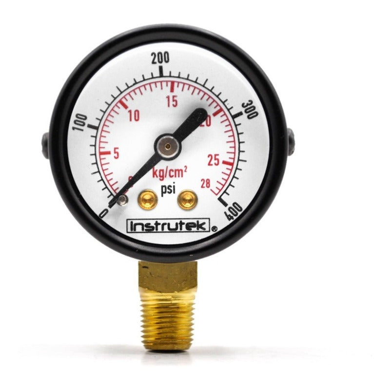 Manómetro 1.5", estándar, 1/8" NPT, inferior, 400 psi-kg/cm2
