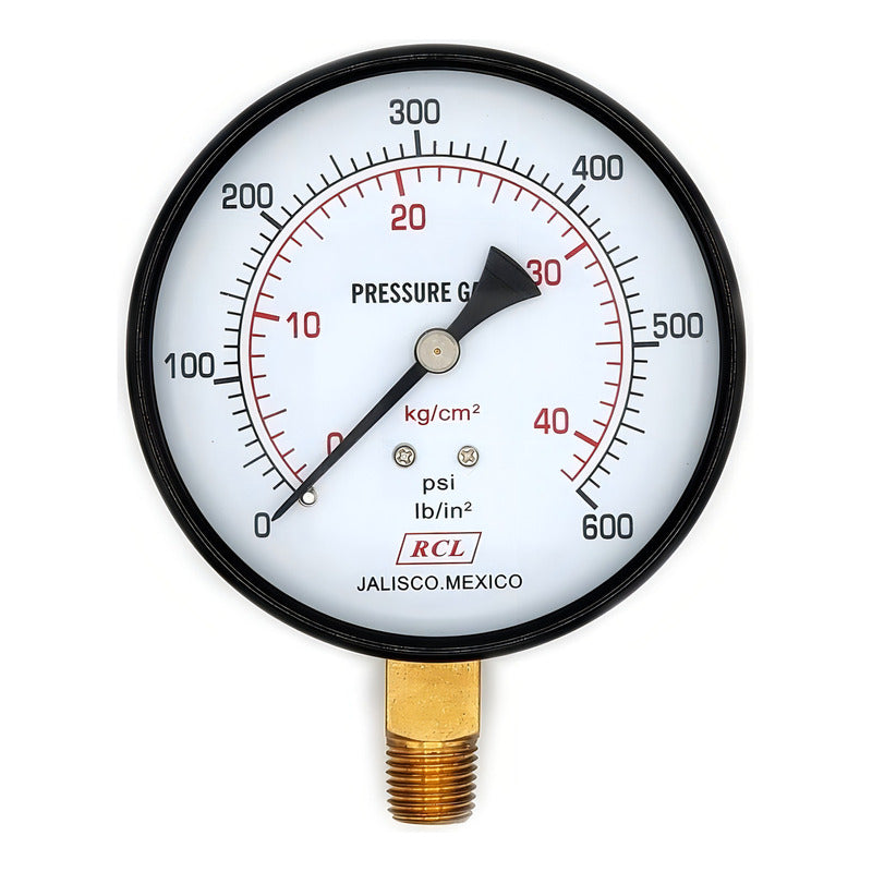 Manómetro Para Compresor Carátula 3.5 PLG 600 Psi (aire,gas)
