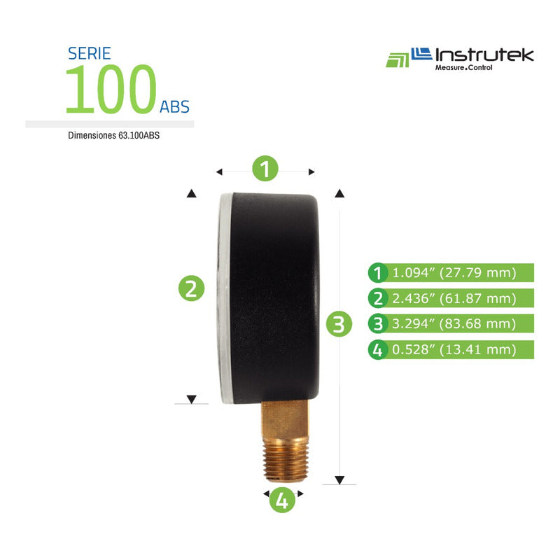 Manometer Case Abs Dial 2.5, 160 Psi (drinks / food)