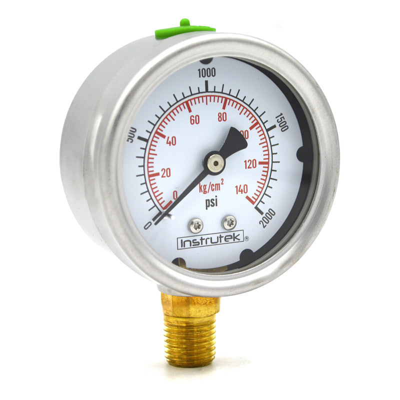 Manómetro 2.5", lleno de líquido (O.E.M.), 1/4" NPT, inferior, 2000 psi-kg/cm2