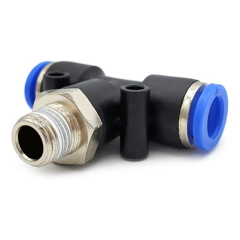 5pz Racor Rápido Neumático En Tee 1/8 Npt X 8mm