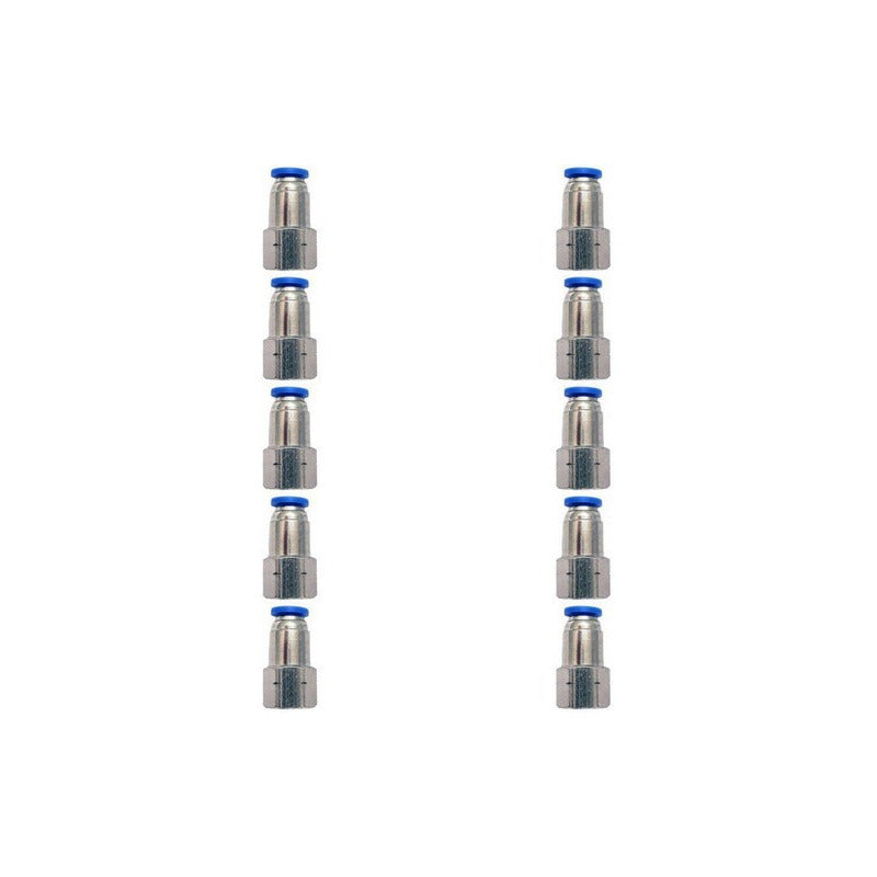 10 Pz De Conector/racor Neumático Recto Hembra 1/8 X 4mm