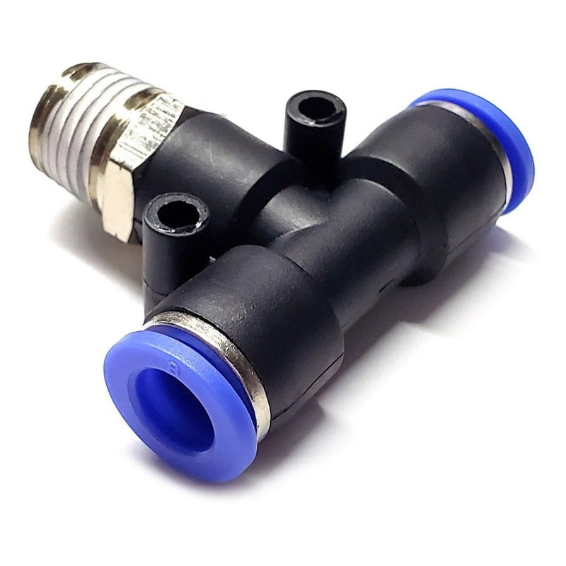 5pcs Pneumatic Quick Tee Fitting 1/4 Npt Male X 8mm Mang.