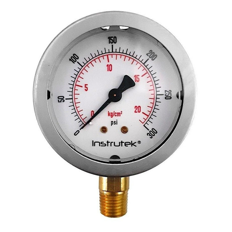 Manómetro 2.5", lleno de líquido (O.E.M.), 1/4" NPT, inferior, 300 psi-kg/cm2